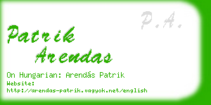 patrik arendas business card