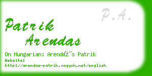 patrik arendas business card